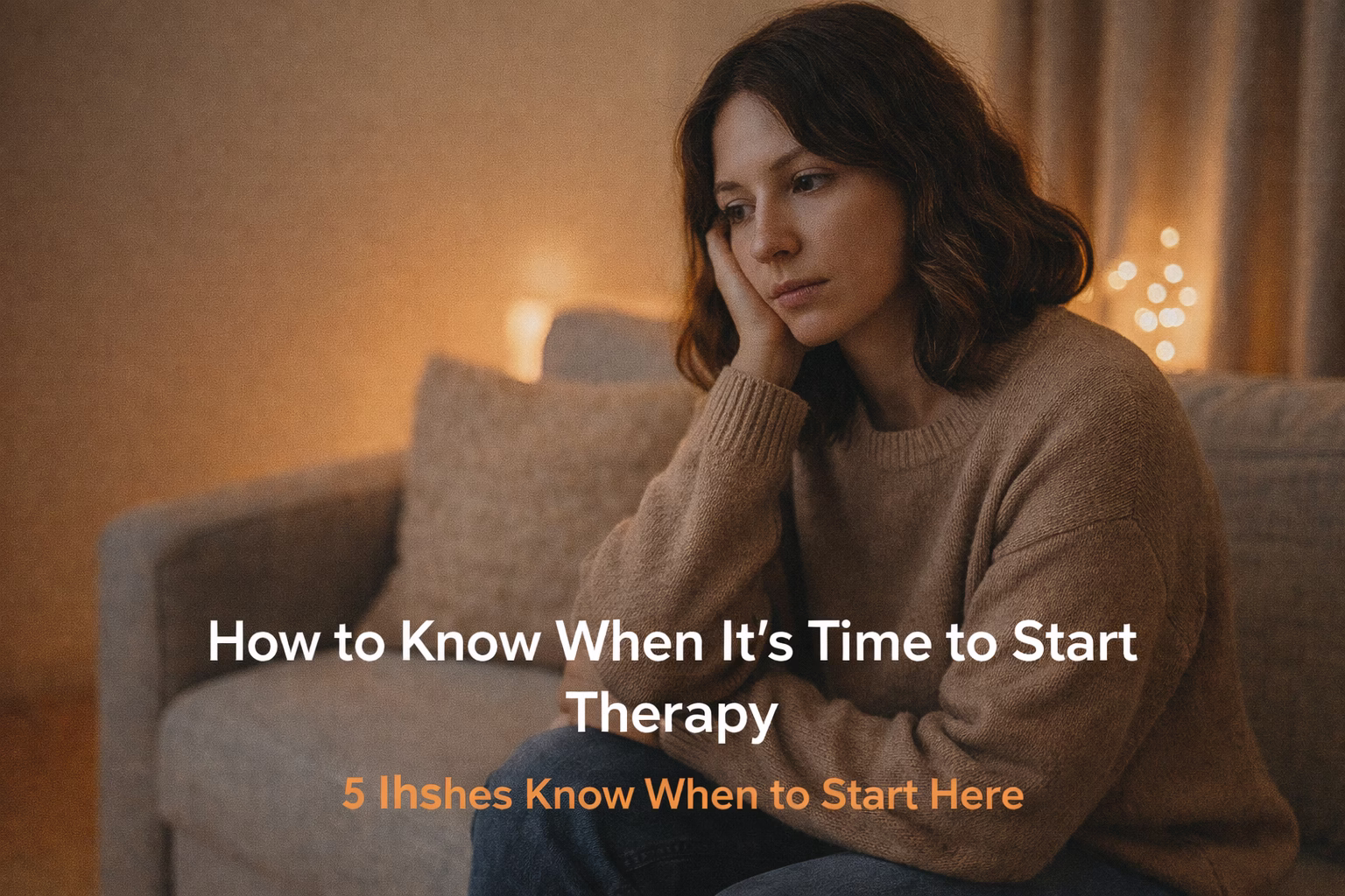 A woman reflecting on emotional stress and mental health concerns, illustrating common signs it may be time to start therapy or begin individual counseling.