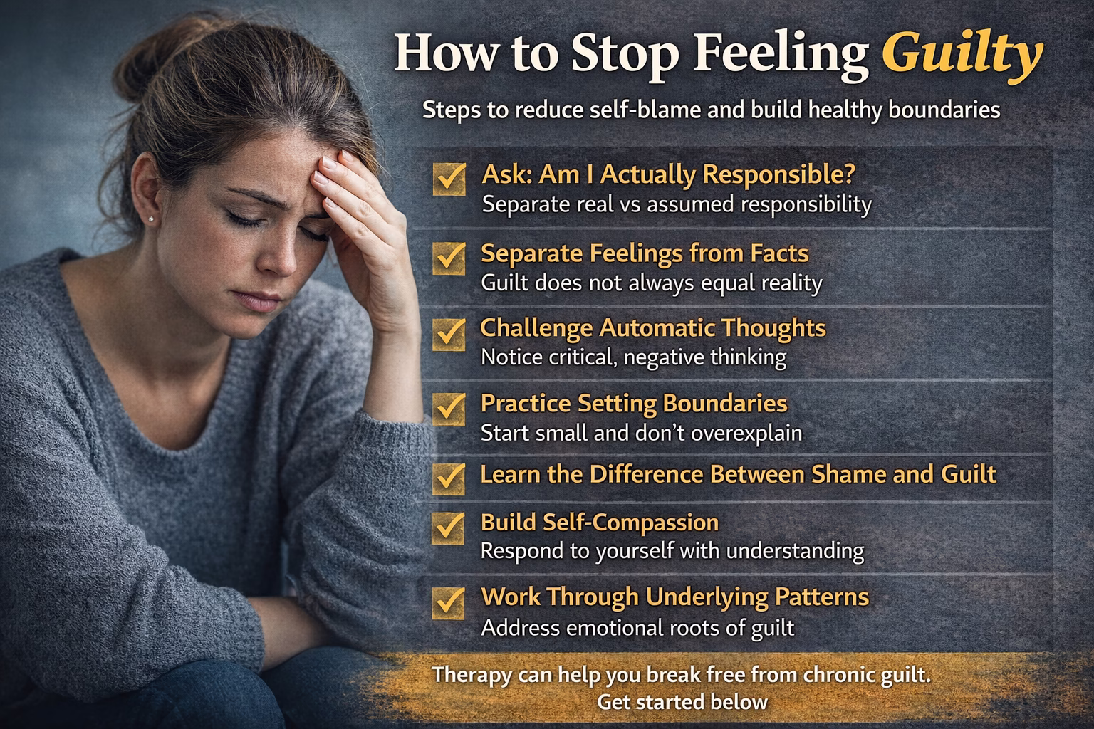 How to stop feeling guilty steps to reduce self blame and build healthy boundaries