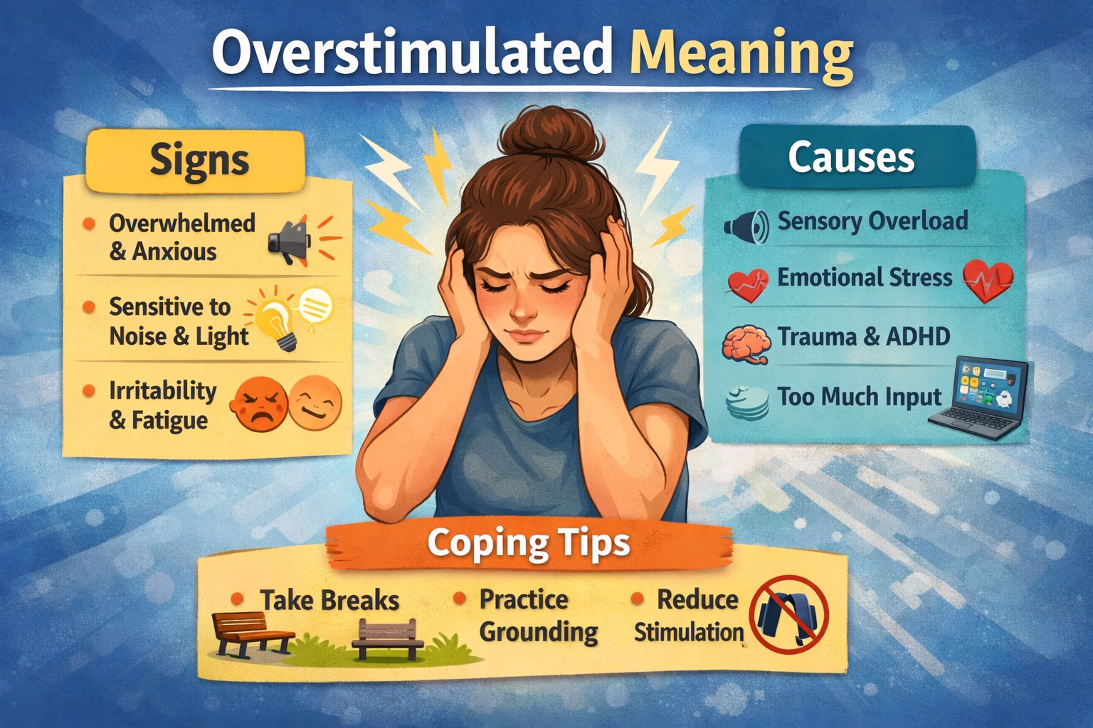 Overstimulated meaning including signs causes and coping strategies for sensory overload