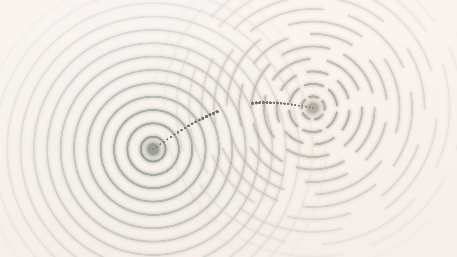 Abstract illustration of two overlapping ripple patterns, one steady and one fragmented, representing the push and pull of disorganized attachment style