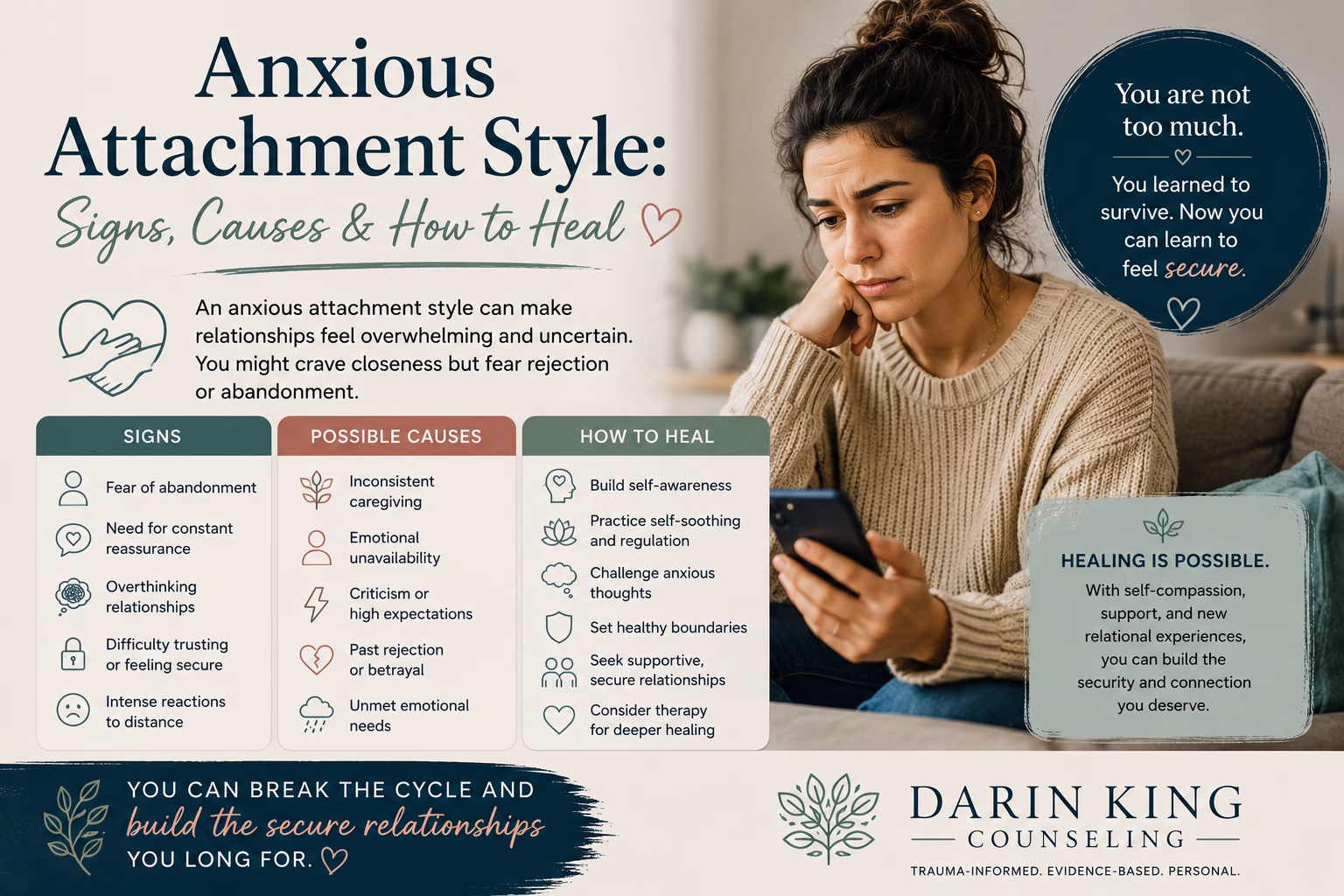 Anxious Attachment Style: Signs, Causes & How to Heal